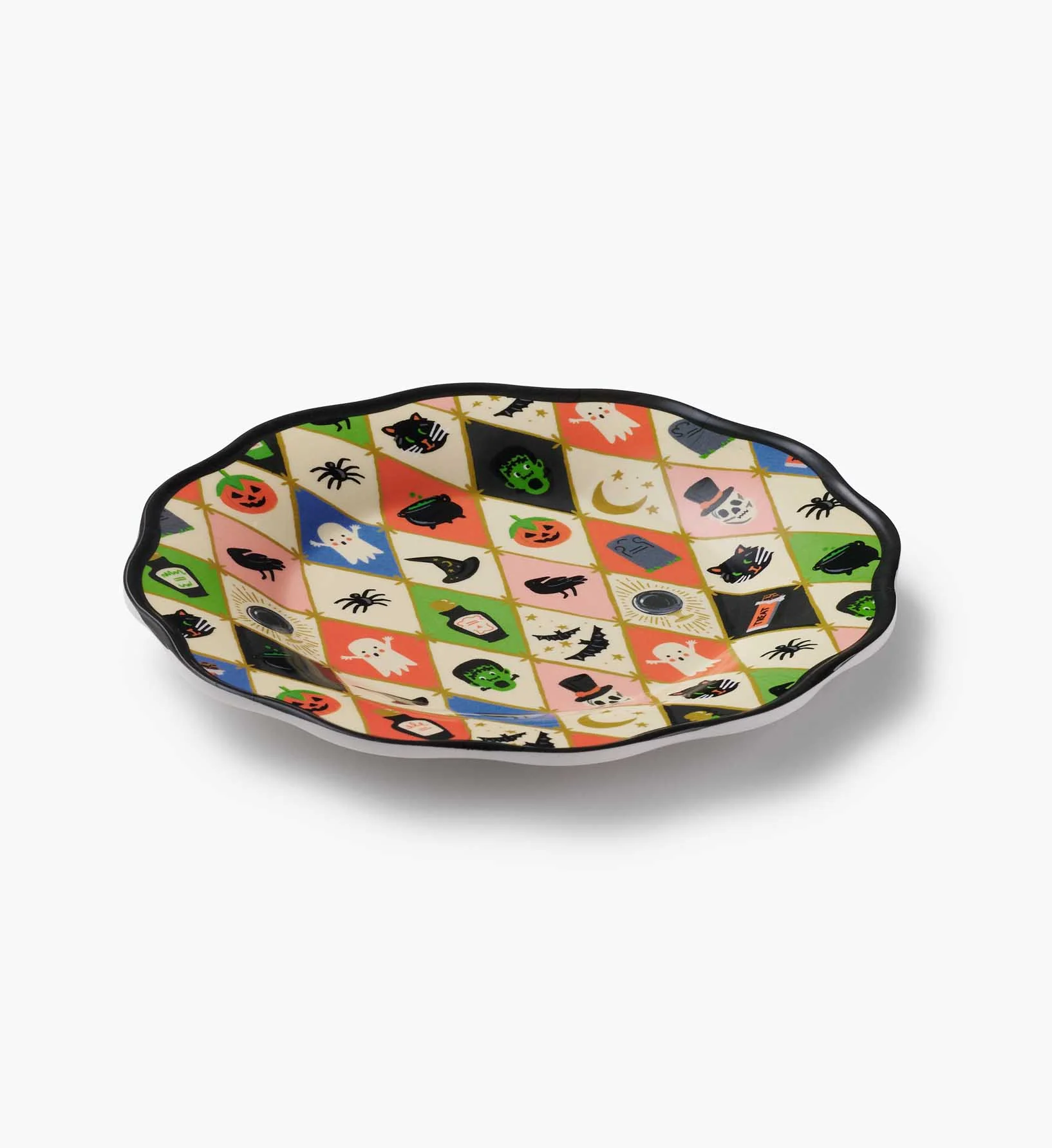 Melamine Assorted Dessert Plates - Halloween Argyle