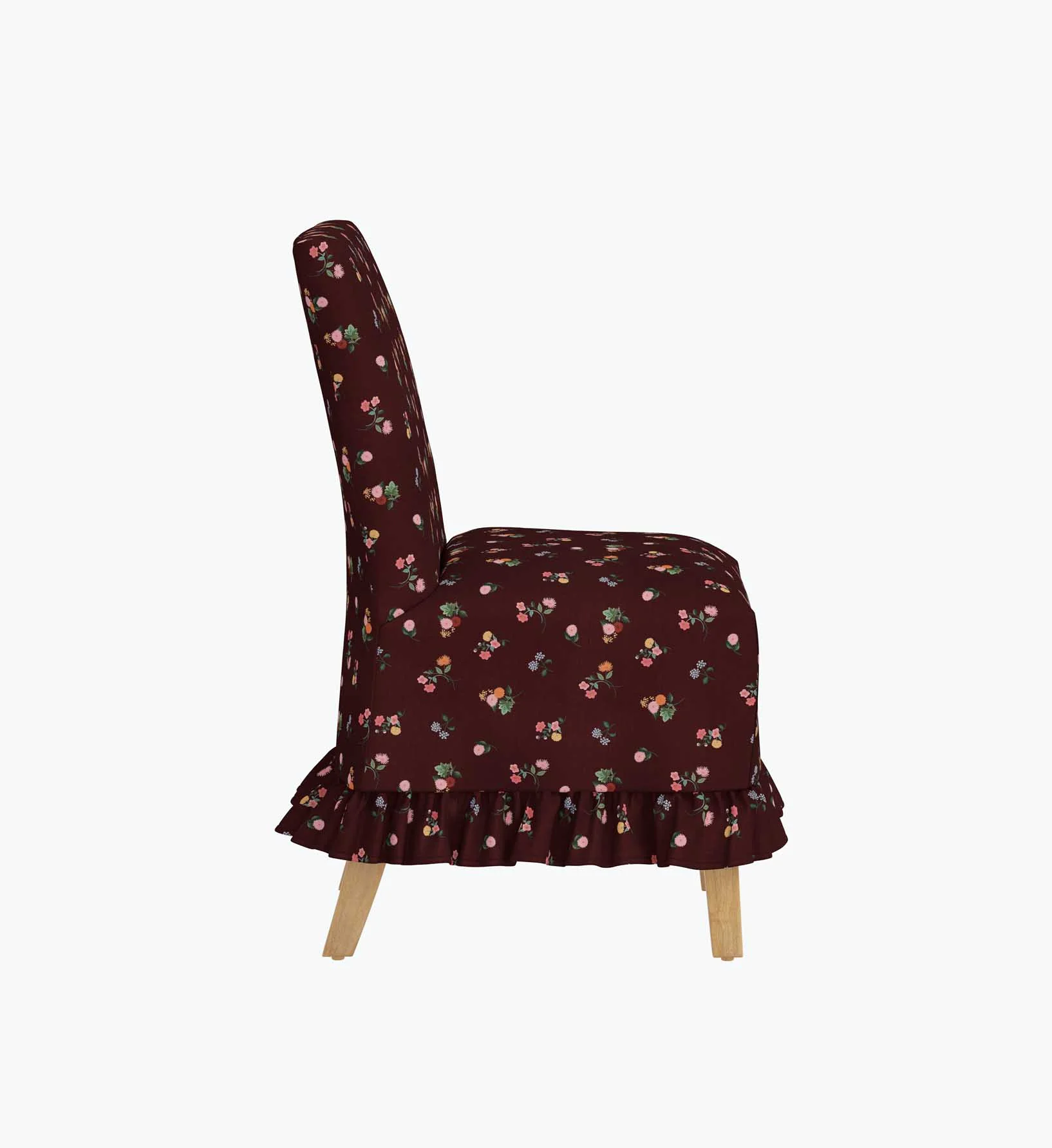 Louise Slipcover Dining Chair - Ditsy Dahlia Burgundy