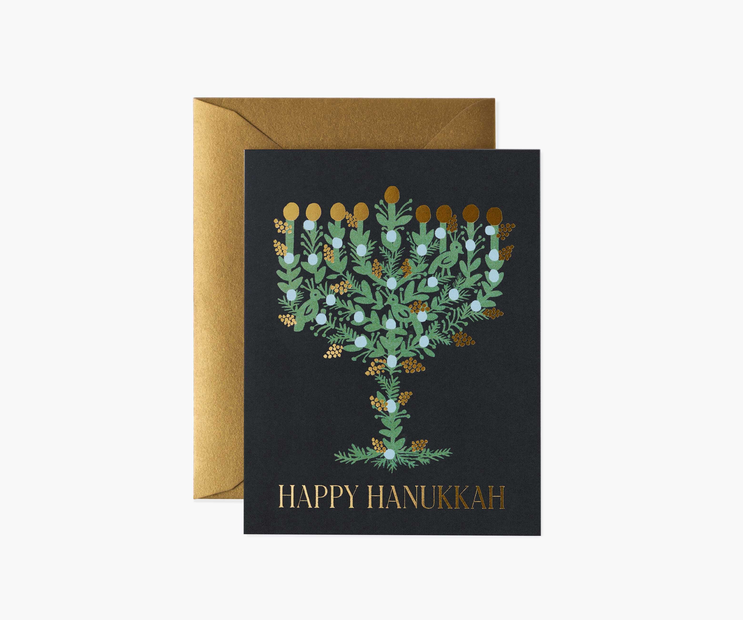 Laurel Menorah Greeting Card