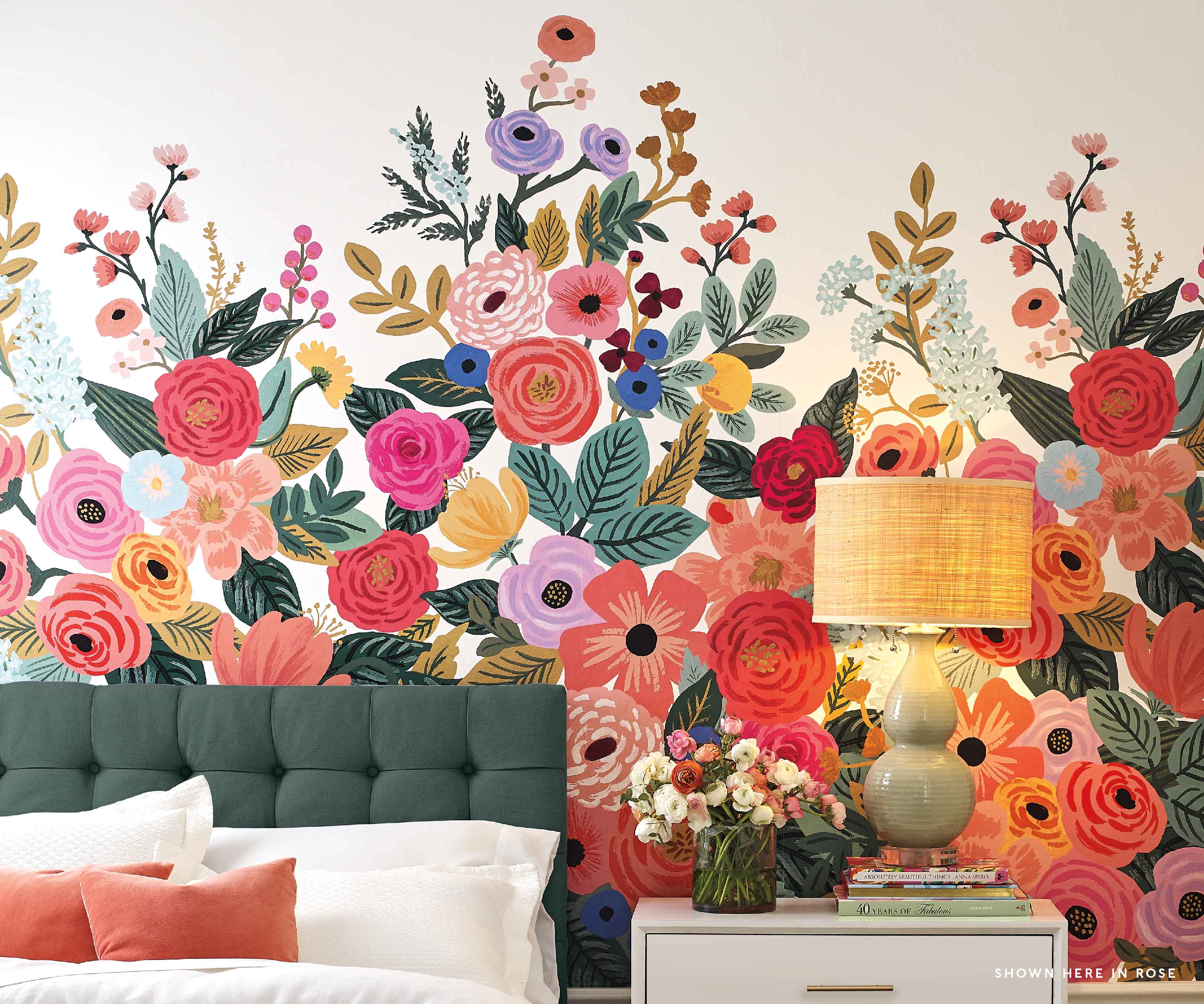 Garden Party Wallpaper Mural - Rose Multi