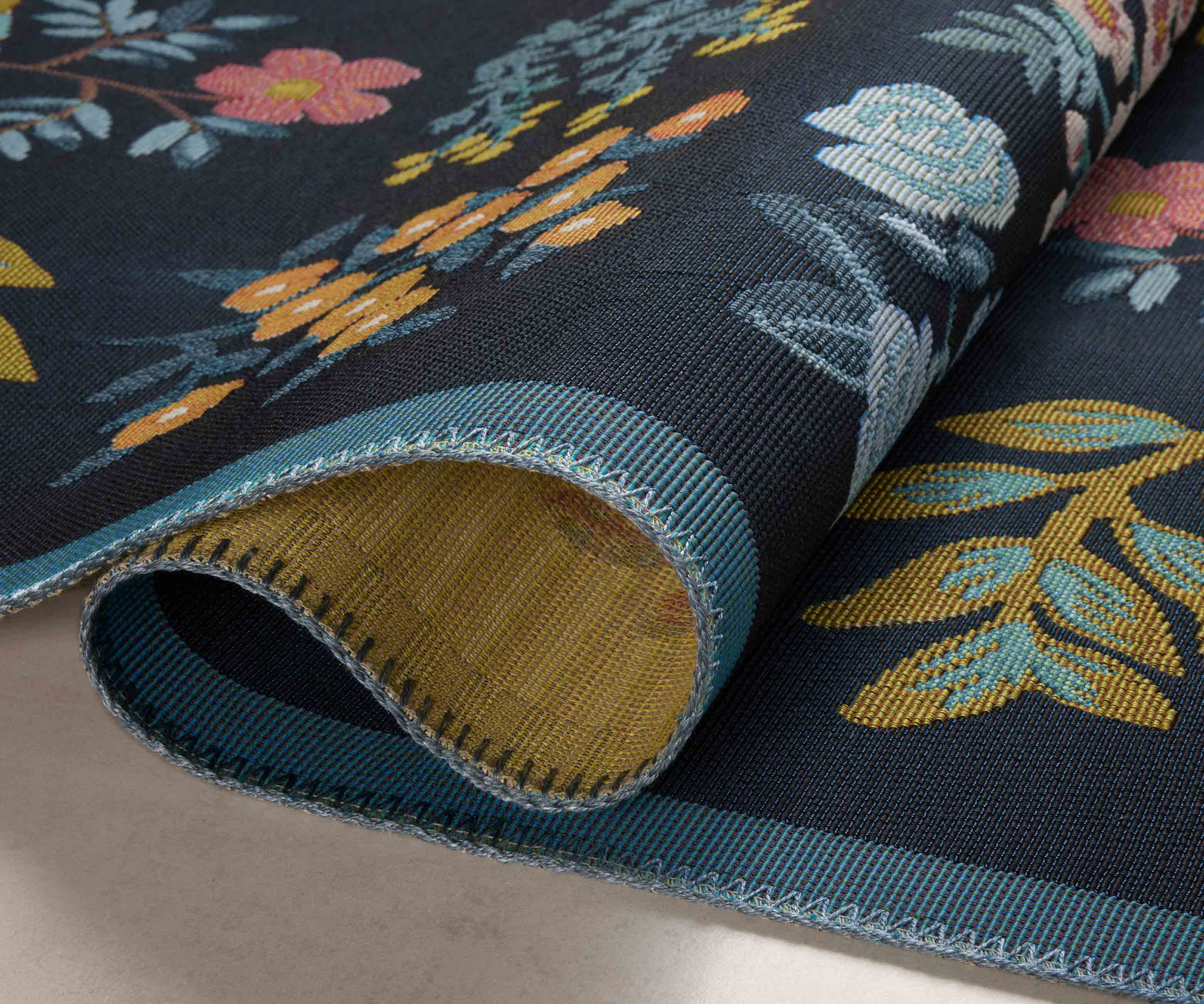 Perennial Wildflower Power Loomed Rug - Black