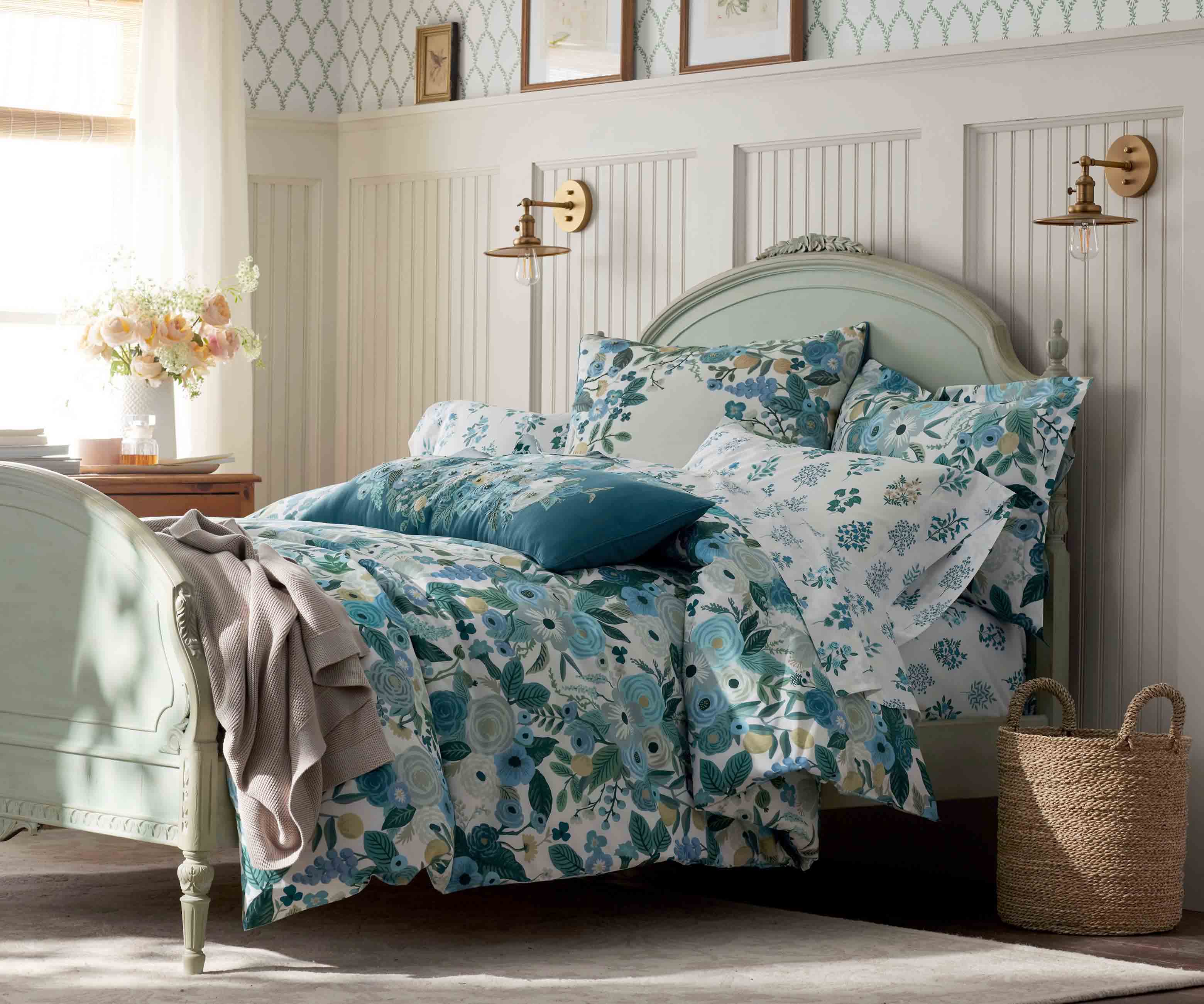 Percale Sham - Garden Party Blue