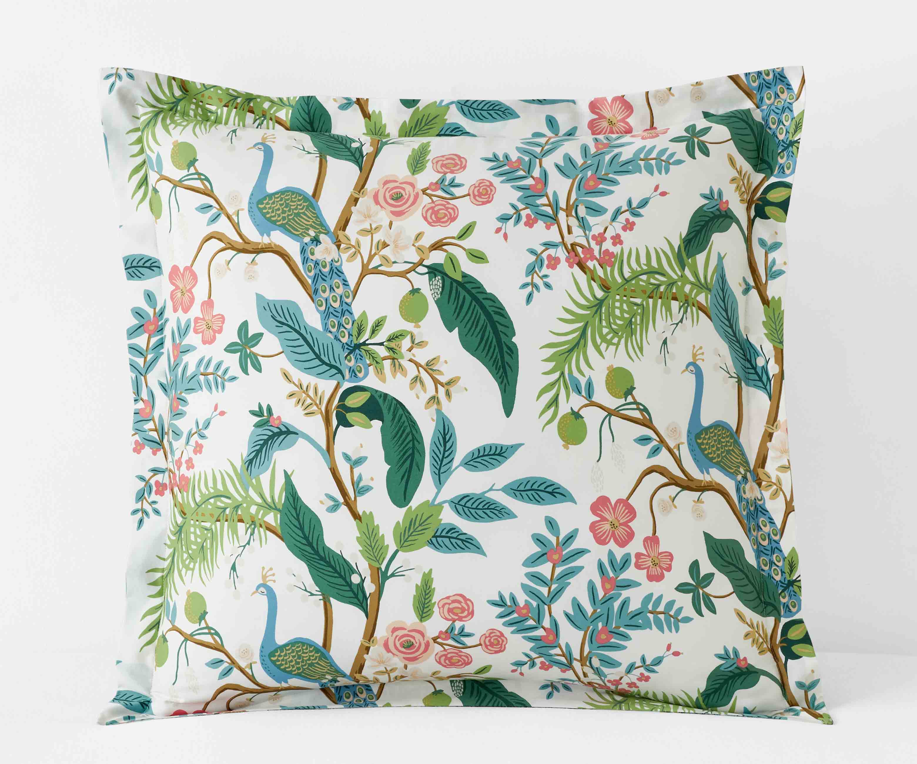 Sateen Sham - Peacock White