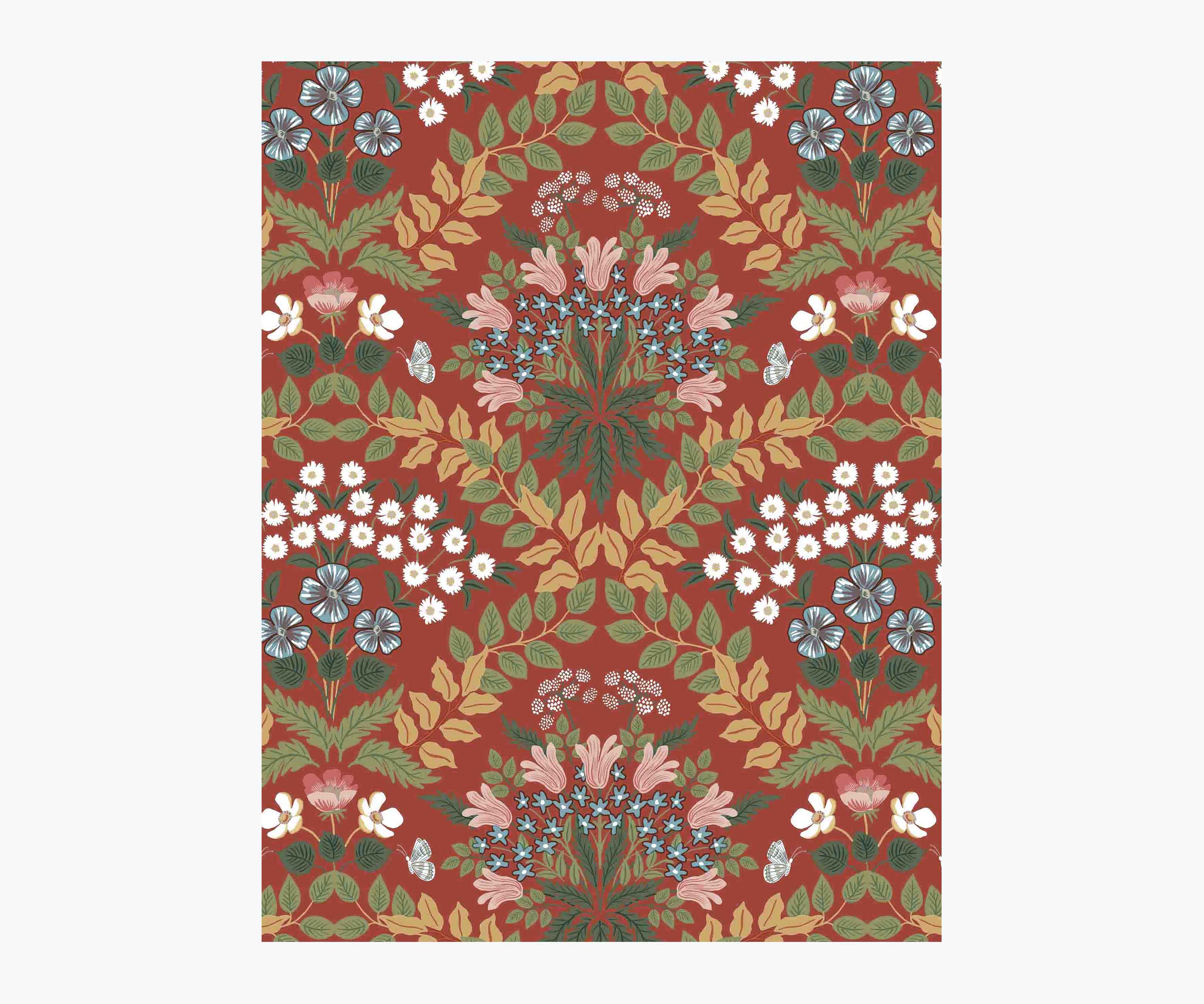 Bramble Wallpaper Sample - Rust