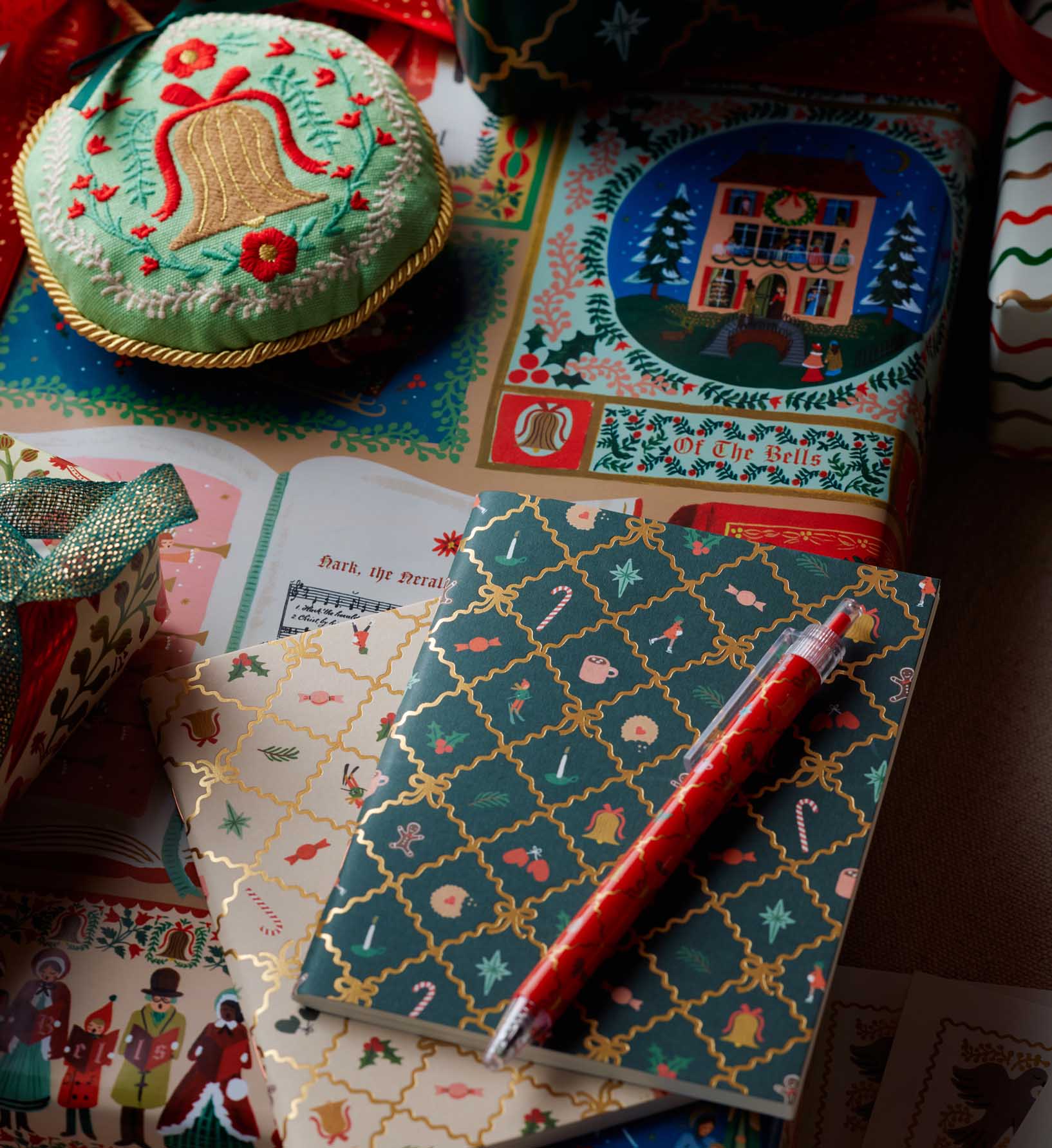 Gel Pen Set of 2 - Holiday Argyle