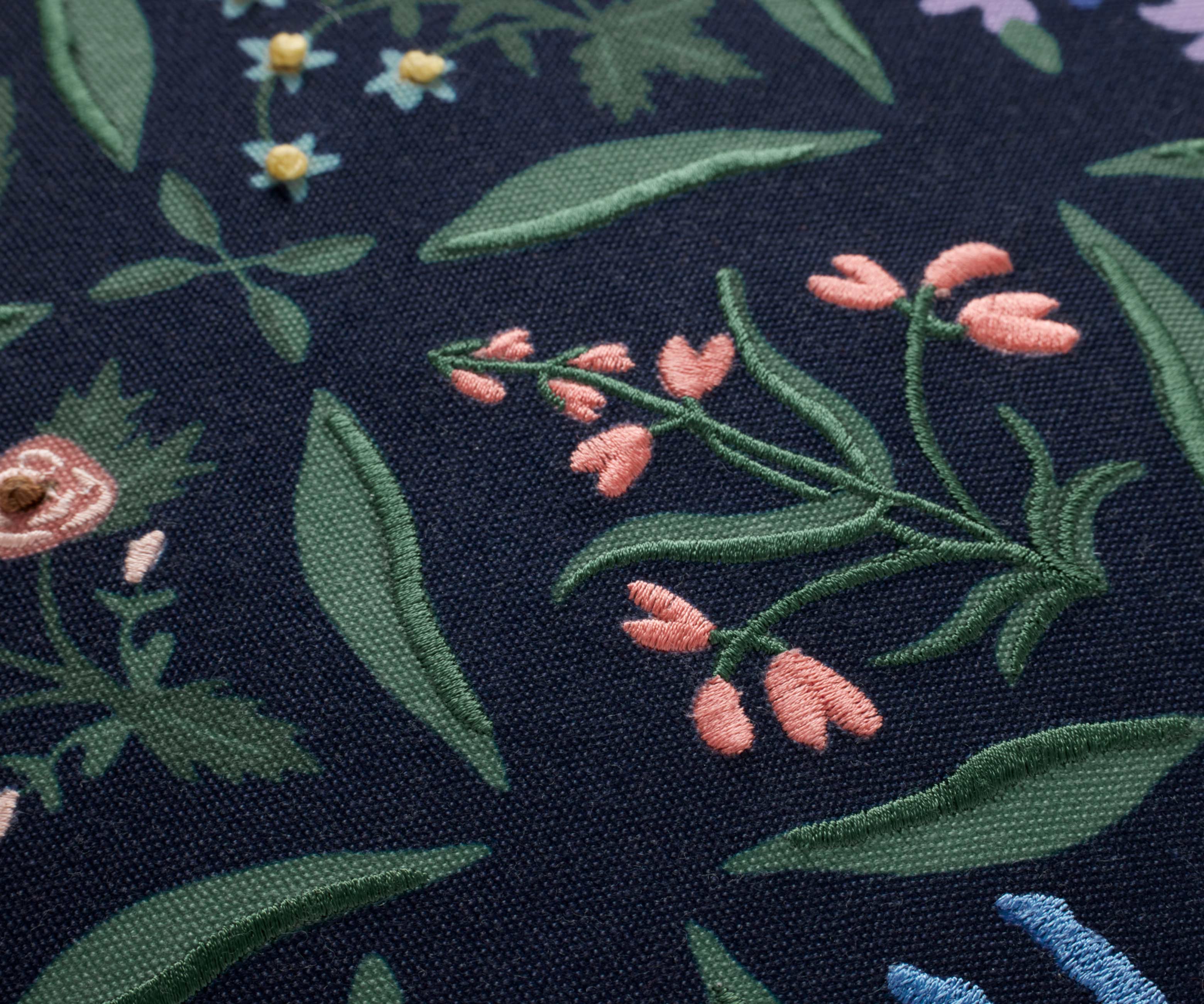 Estee Embroidered Pillow - Navy