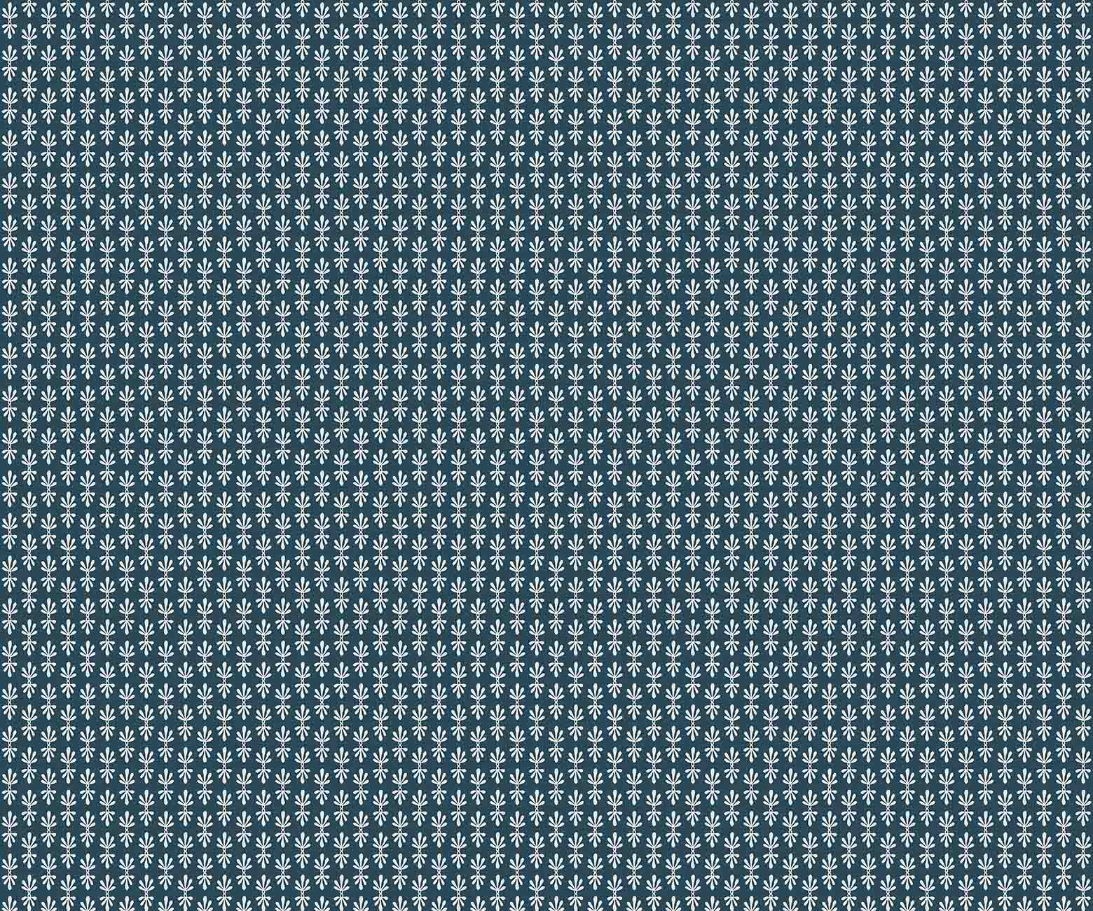 Petal Wallpaper - Teal & White