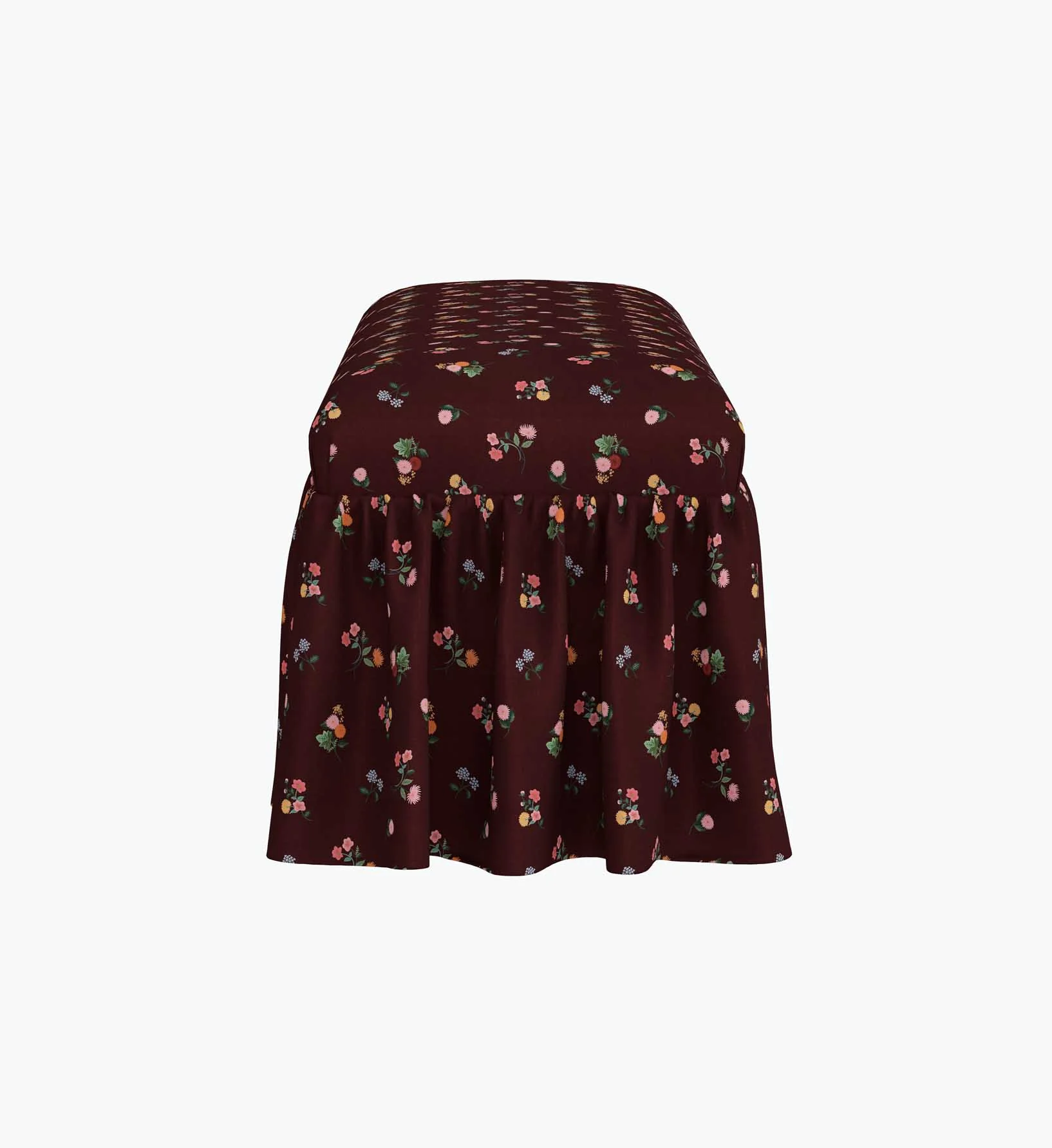 Surrey Dining Bench - Ditsy Dahlia Burgundy