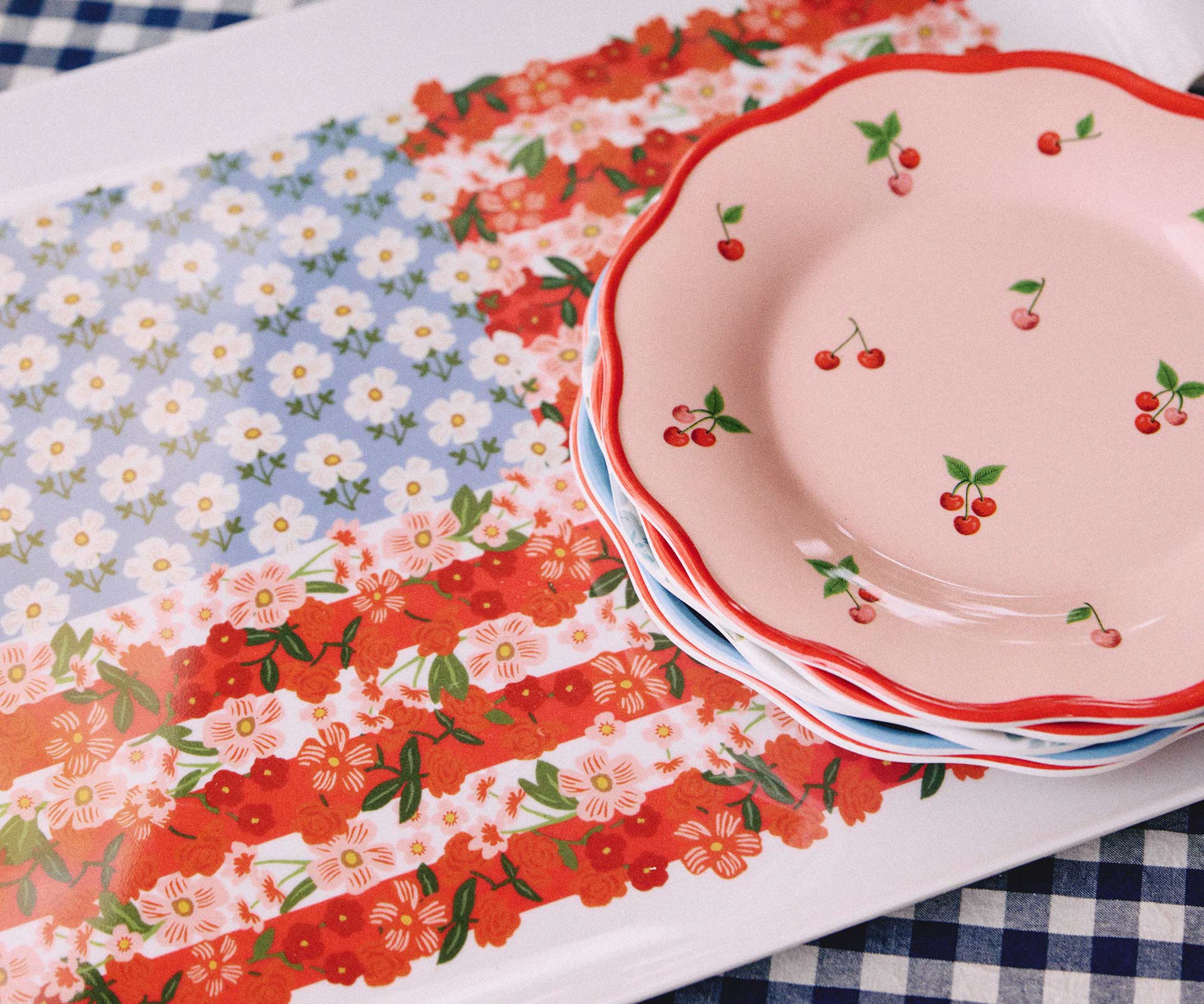 Melamine Serving Platter with Handles - Americana