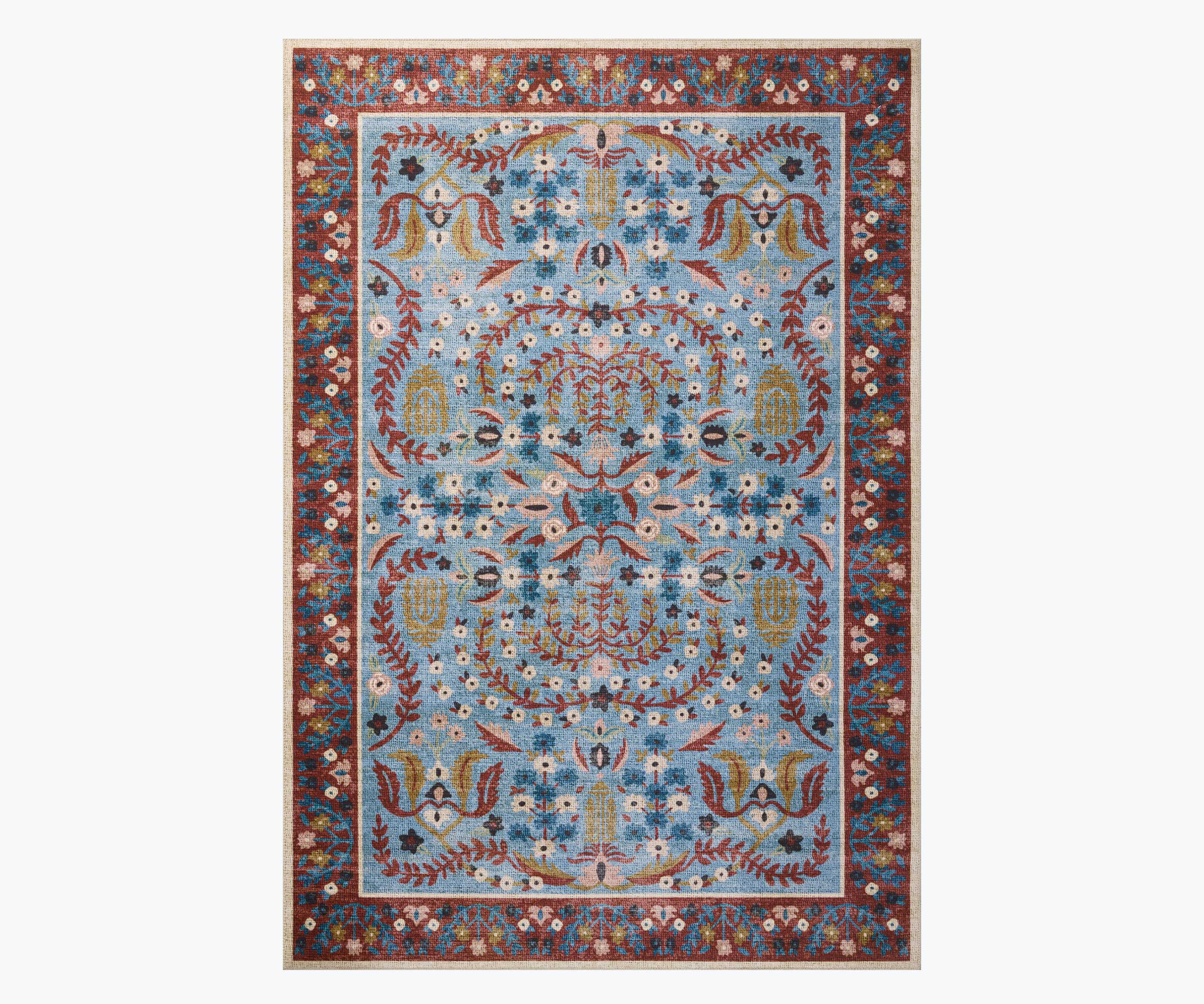 Canopy Edie Printed Rug - Red & Blue