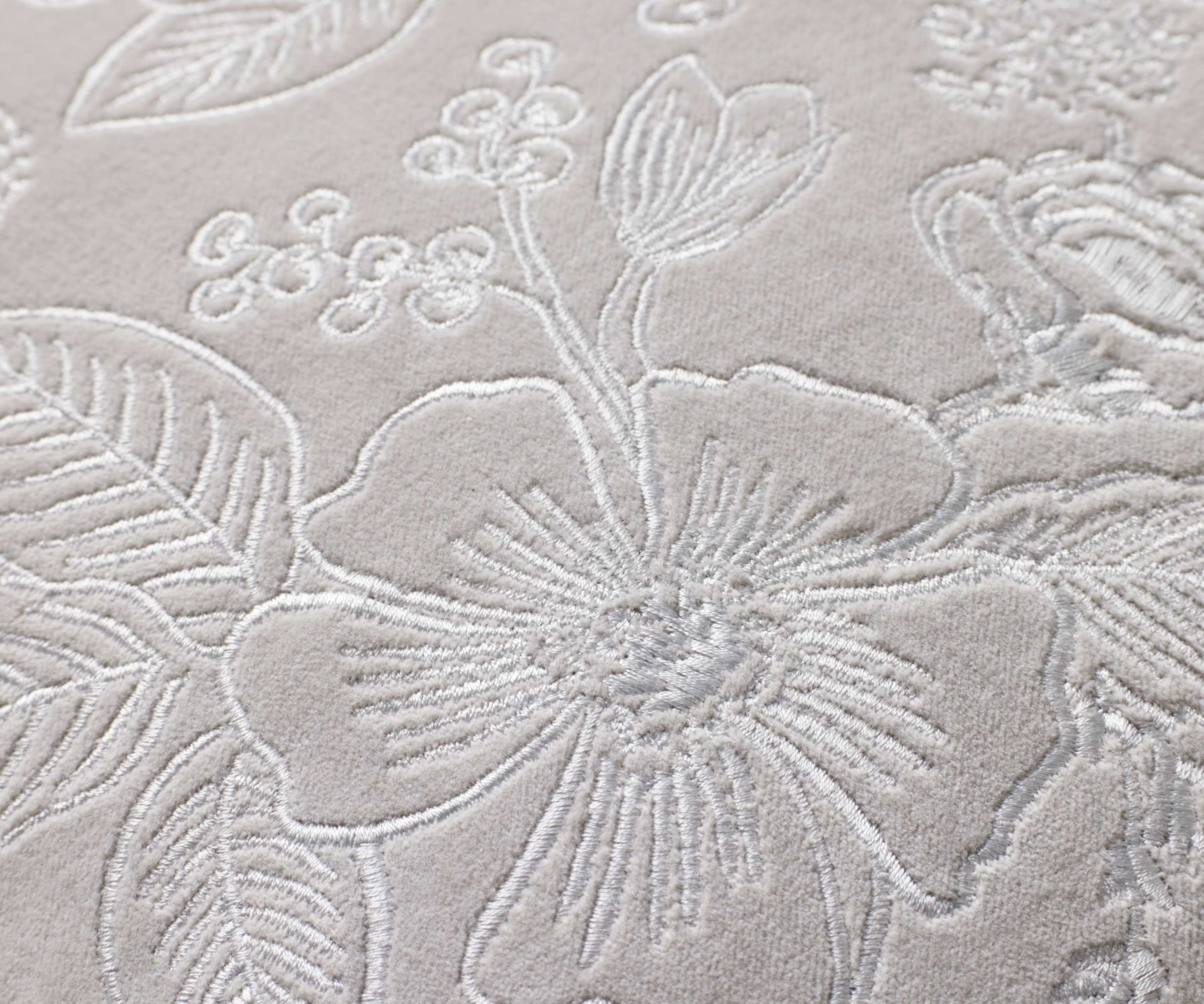 Colette Embroidered Pillow - Grey