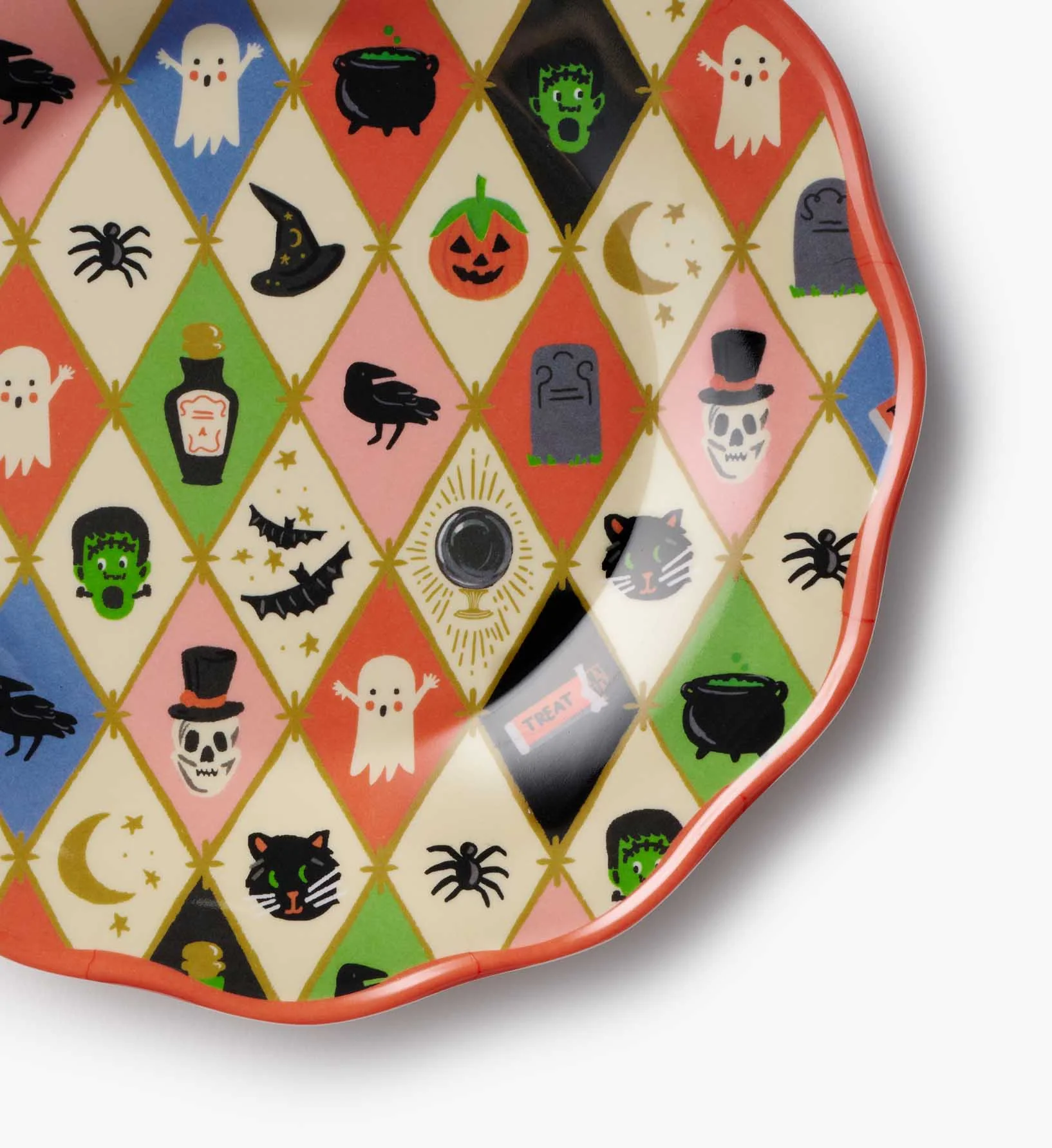 Melamine Assorted Dessert Plates - Halloween Argyle