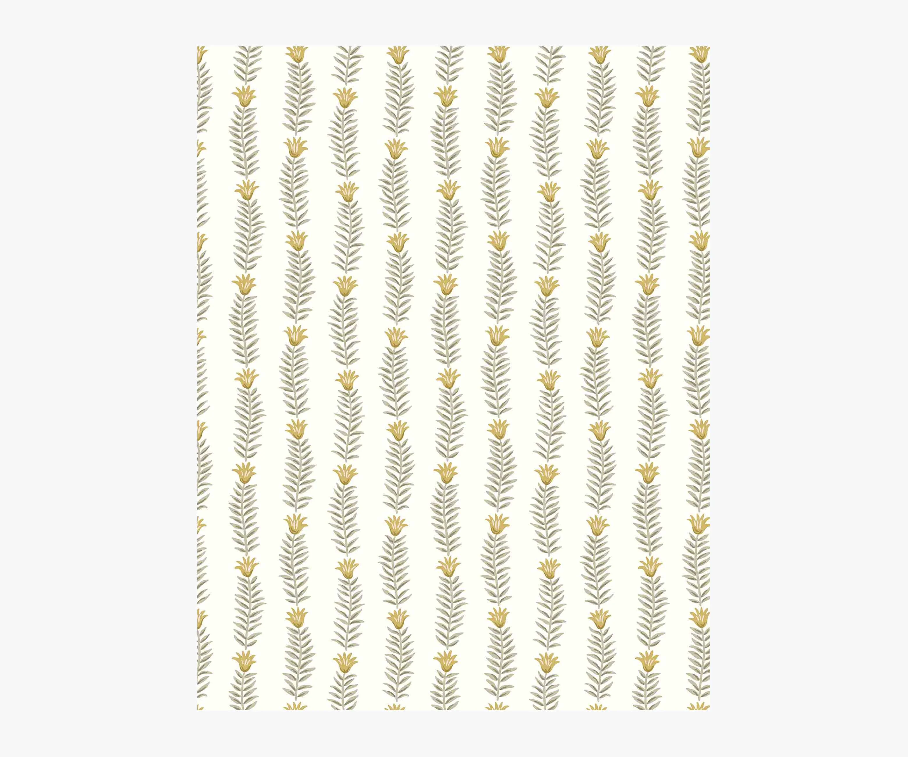 Eden Wallpaper Sample - White & Metallic Gold
