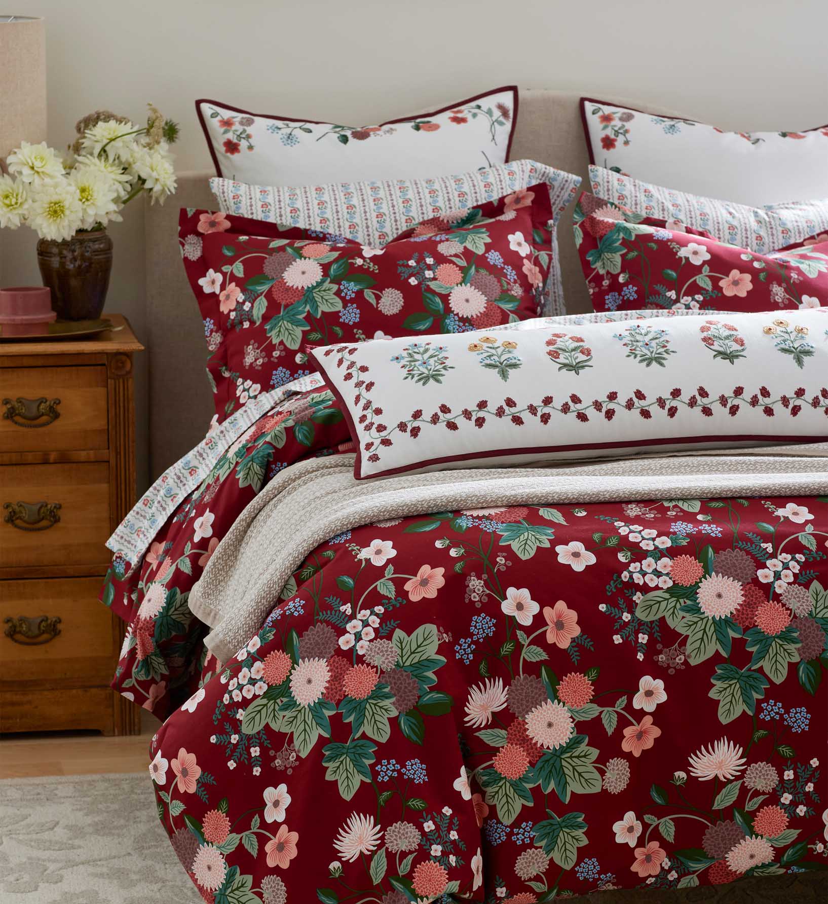 Percale Sham - Dahlia Merlot